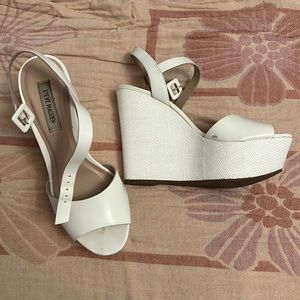 Steve Madden white heels